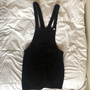 Black Corduroy Overall Dress